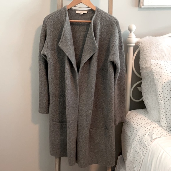 LOFT Gray Sweater Jacket - Picture 3 of 9